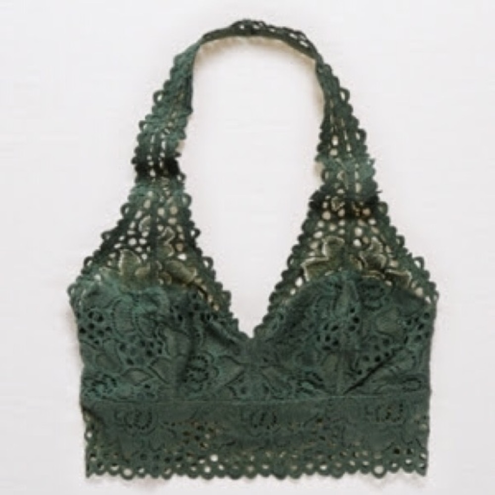 Olive green halter bralette